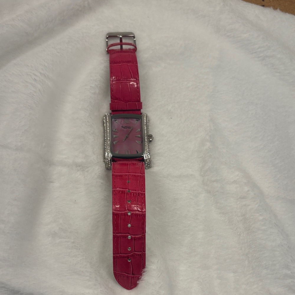 Sutton Studio Pink Crocodile Leather Watch